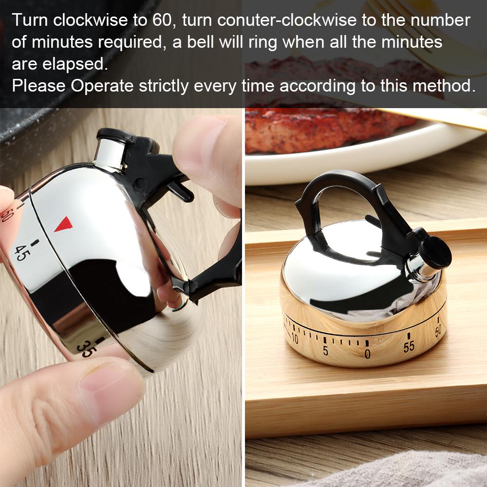 60 Minute Kitchen Timer Alarm Clock Mechanical Teapot Timer Timing Tool Cooking Baking Auxiliary Kitchen Tools Kitchen Timer