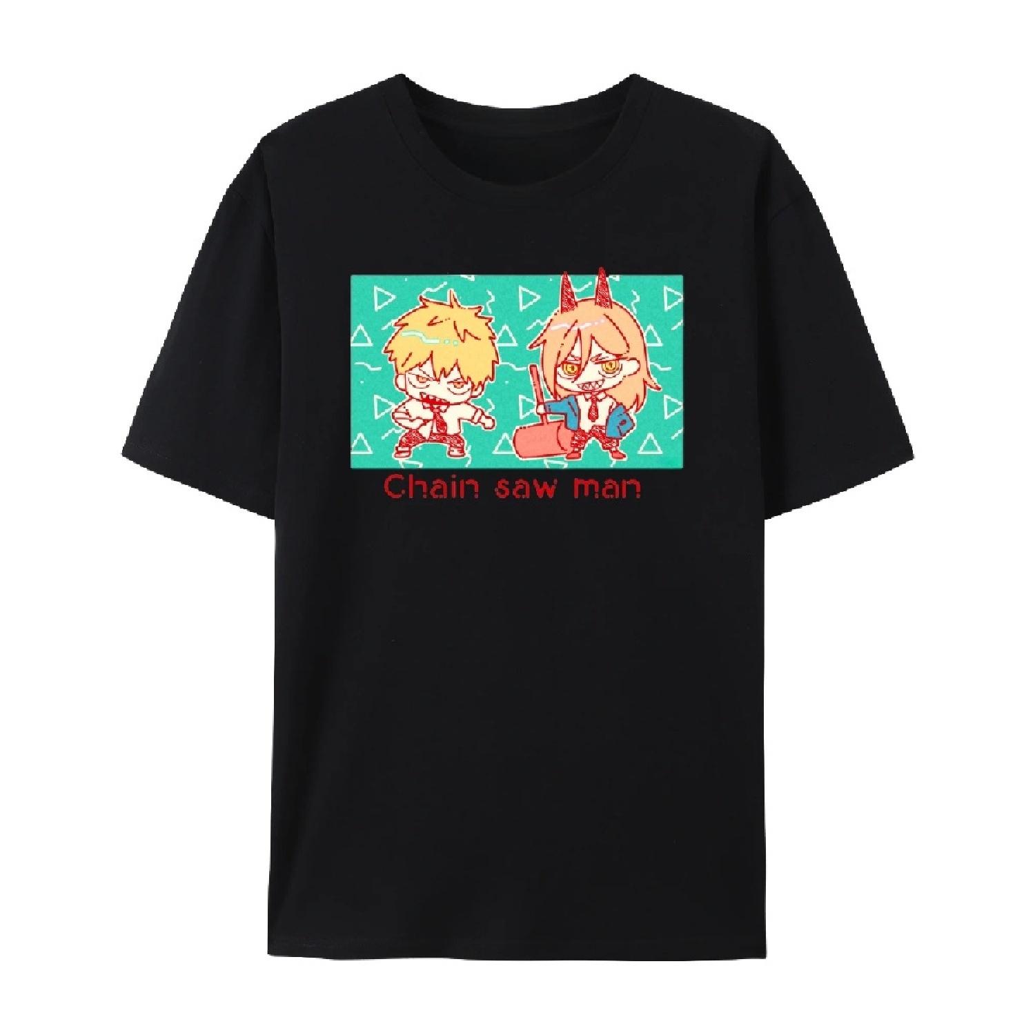 

Футболка с коротким рукавом из 100% хлопка с милым дизайном Человека-бензопилы XXXXXL чёрный