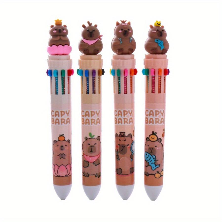 

16PCS Unique Capybara Ballpoint Pen 0.7mm 10-Color Retractable Lovely Capybara Multicolored Graffiti Student Stationery Press Markers Back School 16 PCS