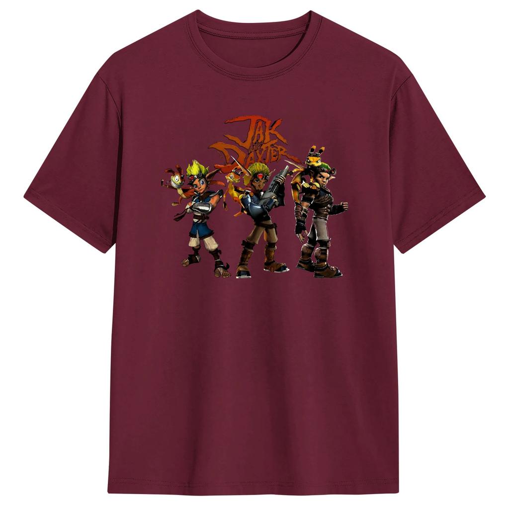 T-shirt Harajuku Spiaggia Jak and Daxter T-shirt Novità Maglietta in Puro Cotone per Unisex Y2K Casual Top a Maniche Corte Magliette