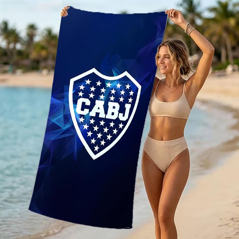 Beach Towel with Club Atlético Boca Juniors Pattern - soft,absorbent,machine washable Lightweight&Modern,swimming,Travel Essentials