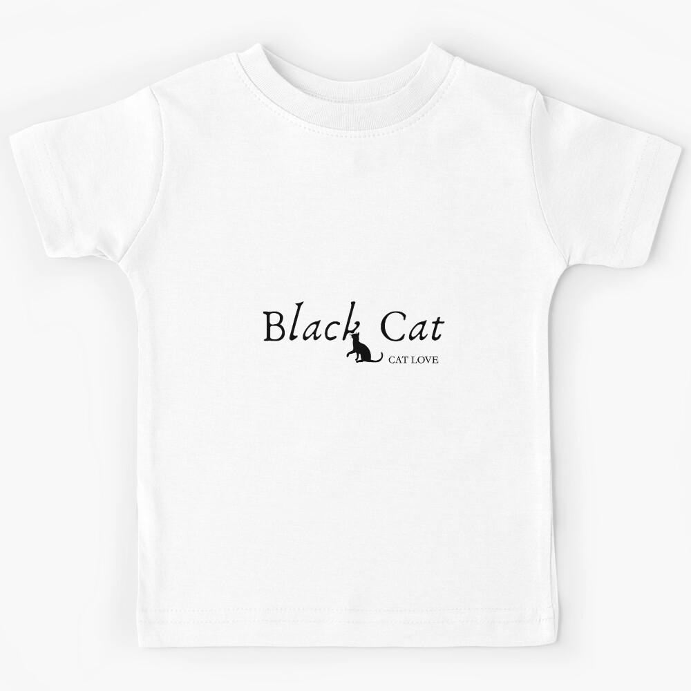 Word art - Black cat love Kids T-Shirt 150