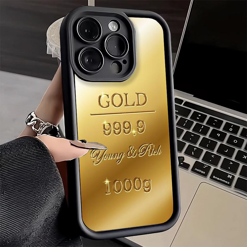 Phone Case for iPhone 17 Air 16E 15 16 Pro Max Fine Gold Pattern Printing Cover 14 Plus 13 12 Mini Soft Shell Silicone Fundas