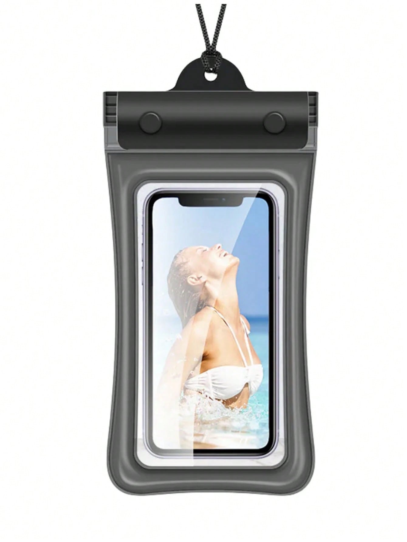 

Waterproof Phone Bag with Airbag Technology Protect Your Phone During Water Activities with Sealed Touch Screen and Hanging Rope чёрный