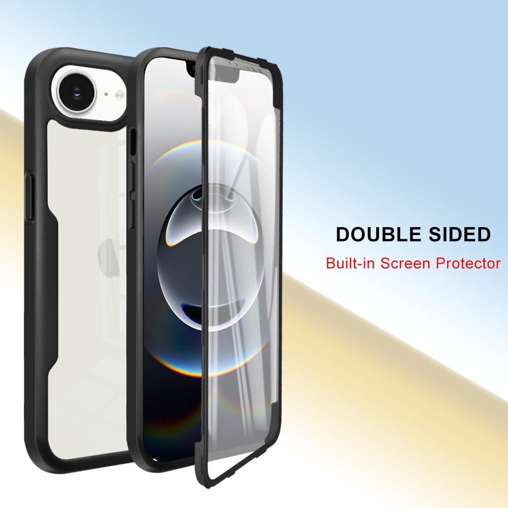 360 Full Protection Case For iPhone 16e Clear Screen With Silicone Bumper TPU+PC Back Cover For iPhone 16 e iPhone16e 2025 Funda