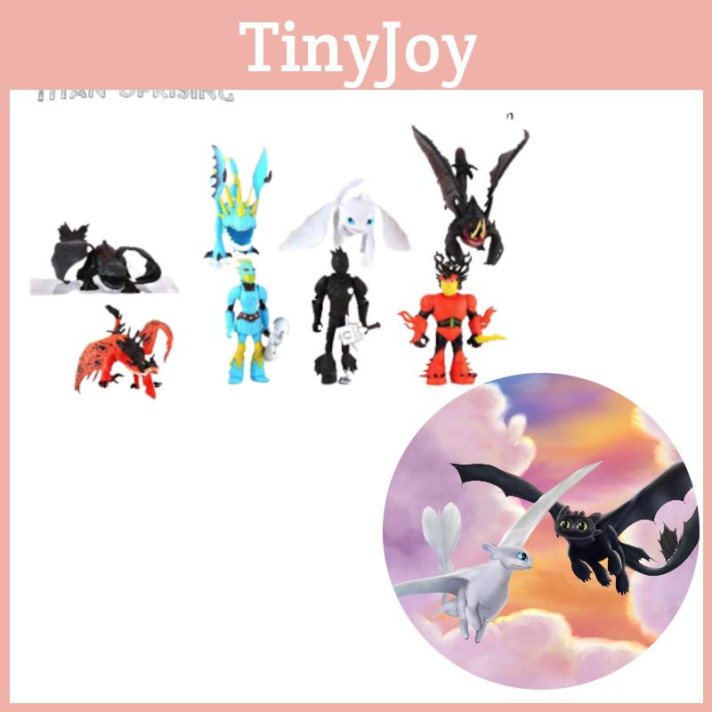 Dragon Toy Set 8-piece Night Fury Pvc Figures For Kids 4-6)