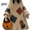 Decorazioni di Halloween per Fattoria Fantasma Patchwork Illuminato Statuetta in Resina con Lanterna di Zucca Stile Rustico Artigianato Stagionale Lampada da Tavolo Autunno Vintage