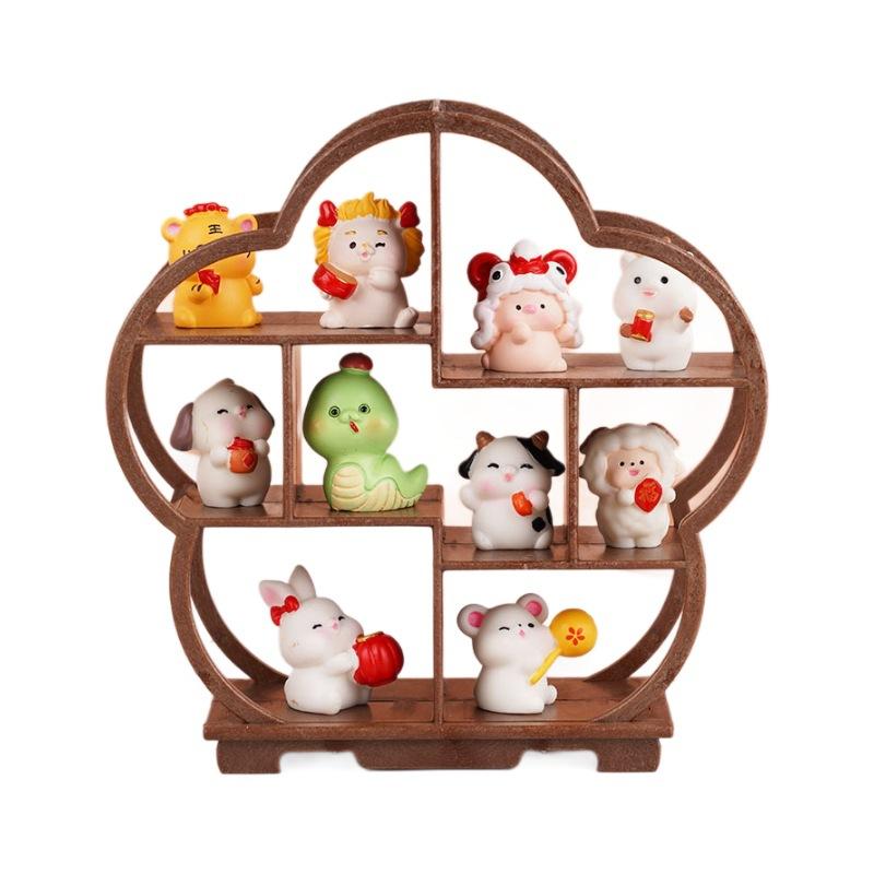 Ancient Style Simulation Plum Blossom Bogu Frame Forbidden City Ornament Living Room Decoration Doll House Children'S Play House Toys