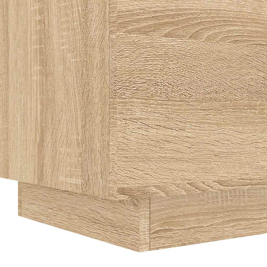 Nightstand with LED Lights Sonoma Oak Wood Based Material