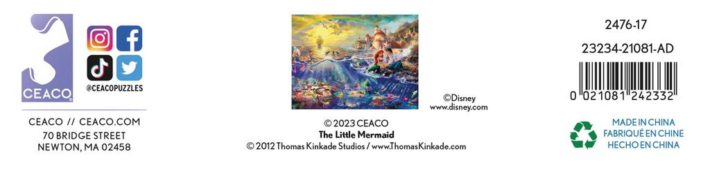 Ceaco - Foil Puzzle - Disney - Thomas Kinkade - The Little Mermaid - 500 Piece Jigsaw Puzzle