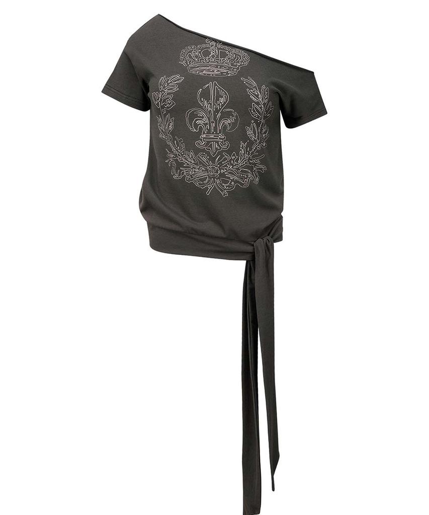SCULPTOR Chateau Shithole Tie Tee Charcoal