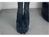 Women's American Spicy Girl Low-Rise Distressed Flare Jeans - Designer Feel, Floor-Length Elastic Fit