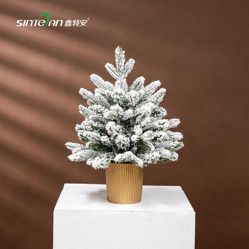 Desktop Christmas Tree Set PE Material Snowy 45-120cm Tabletop Holiday Decor