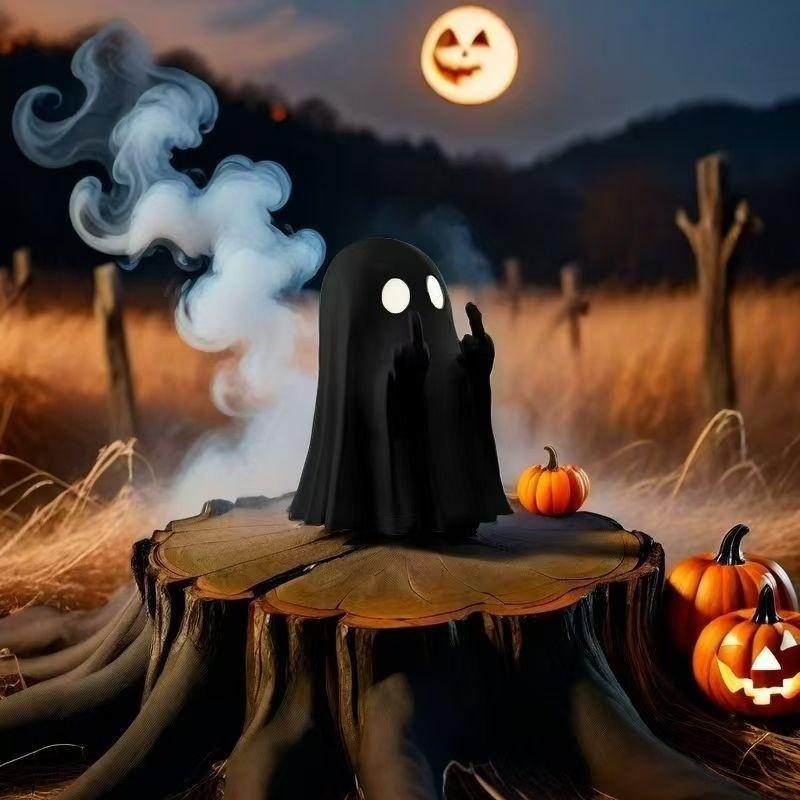 Halloween Decorate Middle Finger Cute Ghost Statue Small Scary Ghost Figurines Halloween Decoration Home Table Ornaments