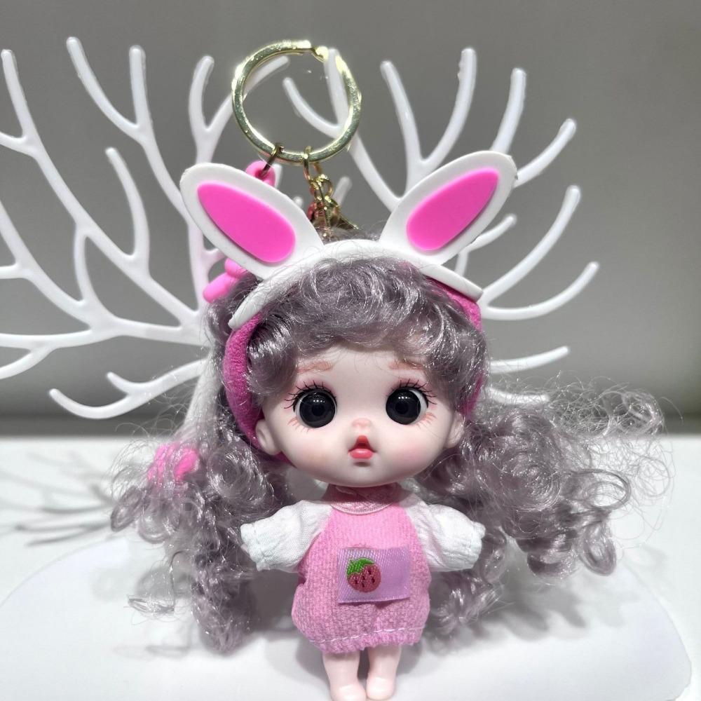 

Мультяшный подвижный брелок для ключей в виде куклы принцессы Барби с глазами-звездочками, изысканный кулон для сумки, игрушка для девочки чёрный