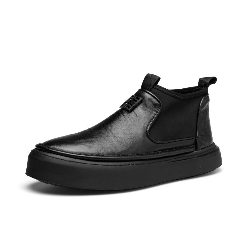 2025 Direktlieferung erste Schicht Rindsleder Freizeitschuhe neue High-Top Herrenschuhe atmungsaktive koreanische Version Herrenlederschuhe