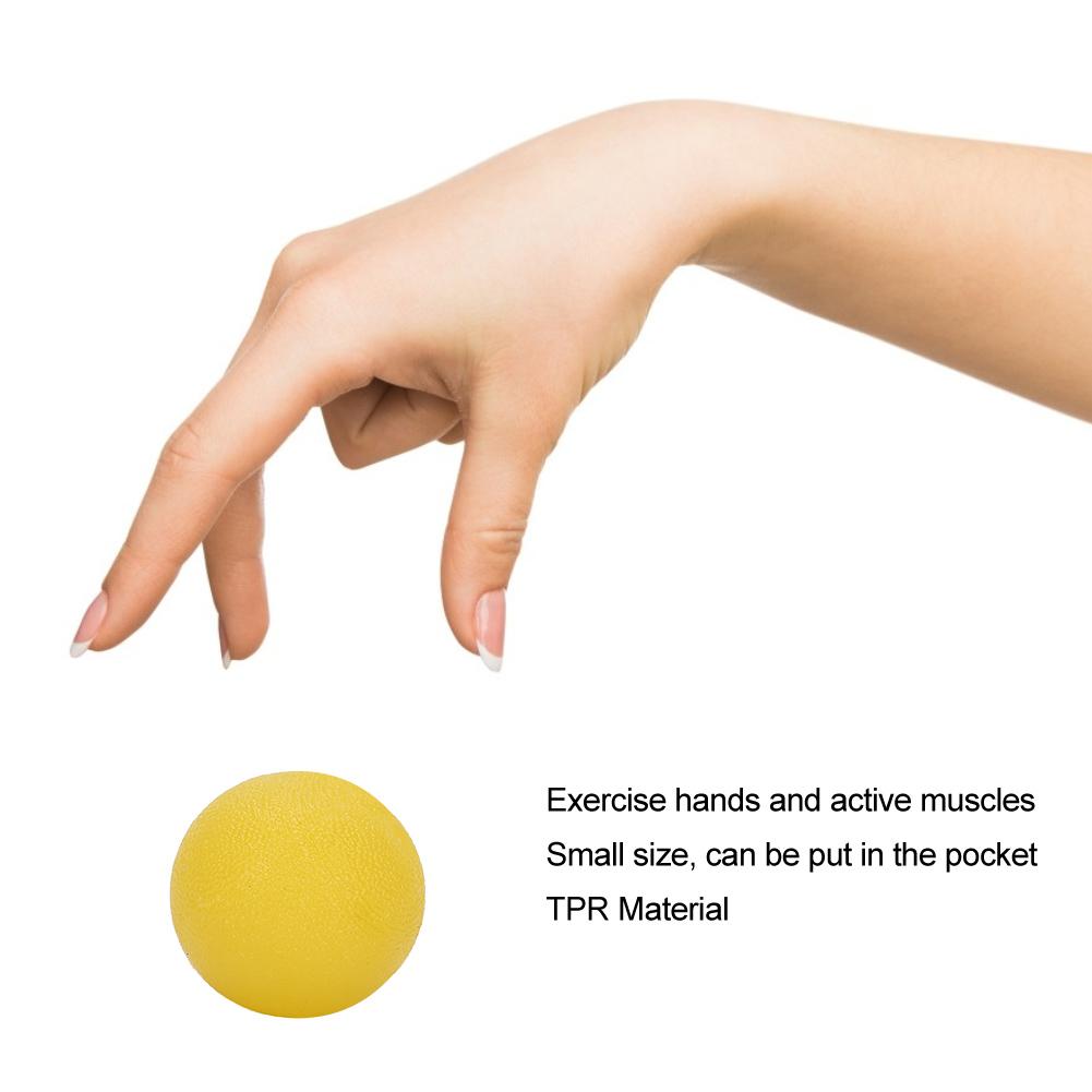 3pcs Hand Grip Ball Men Women Fitness Finger Exerciser Hand Exercise Squeeze Balls (Round)Yellow