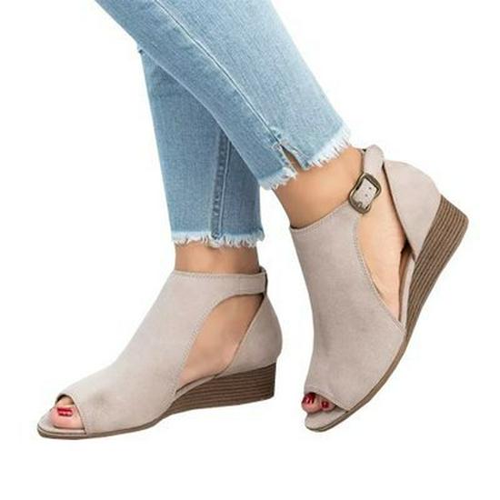 Summer 2021 Plus Size Closed-Back Wedge Sandals with European & American Fish Mouth Design 38