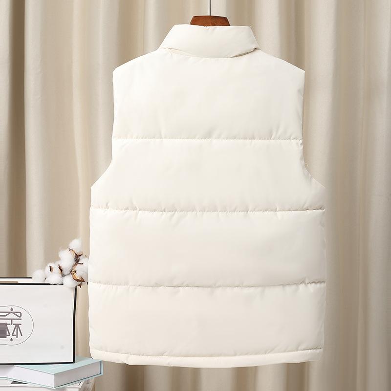 Spring and Autumn new large size fat mm vest women's stand-up collar cotton clothes thickened vest vest warm vest jacket tide