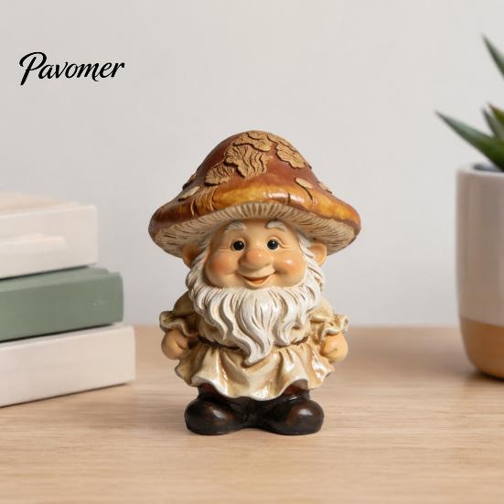 Niedliche Wichtelskulptur für Blumentöpfe, Pilzkappen-Statue, Harz-Gartenfigur, Retro Einzigartiges Einweihungsgeschenk Gärtner Terrasse Hof Innen