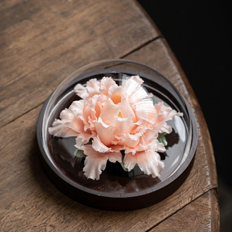 Handmade Ceramic Flower Peony Flower Diffuser Home Office Living Room Teahouse Chinese Creative Tea Ceremony High-end Decoration