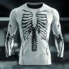 Halloween Fashion Skull 3D print Pattern Men's Long Sleeve T-shirt Casual  Loose Tops Funny 3D Skull Print Tees Autumn Clothing