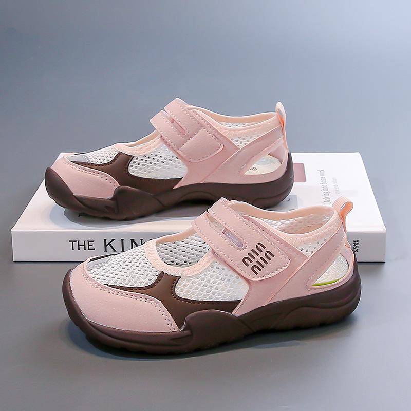 2025 Summer New Mesh Splicing Velcro Children's Sports Sandals Men's and Women's Beach Shoes Breathable Frame Shoes