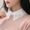 Lace Fake Collar Women Lapel Button Down Detachable White Lapel Half Shirt False Collars Girls Removable Decor Nep Kraagie