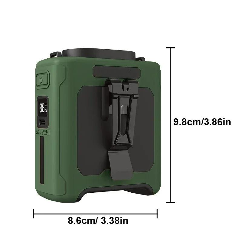 Portable Waist Fan 10000mAh with Power Bank LED Lighting Hanging Neck Fan 5 Speed Strong Airflow Cooling Fan for Outdoor Working