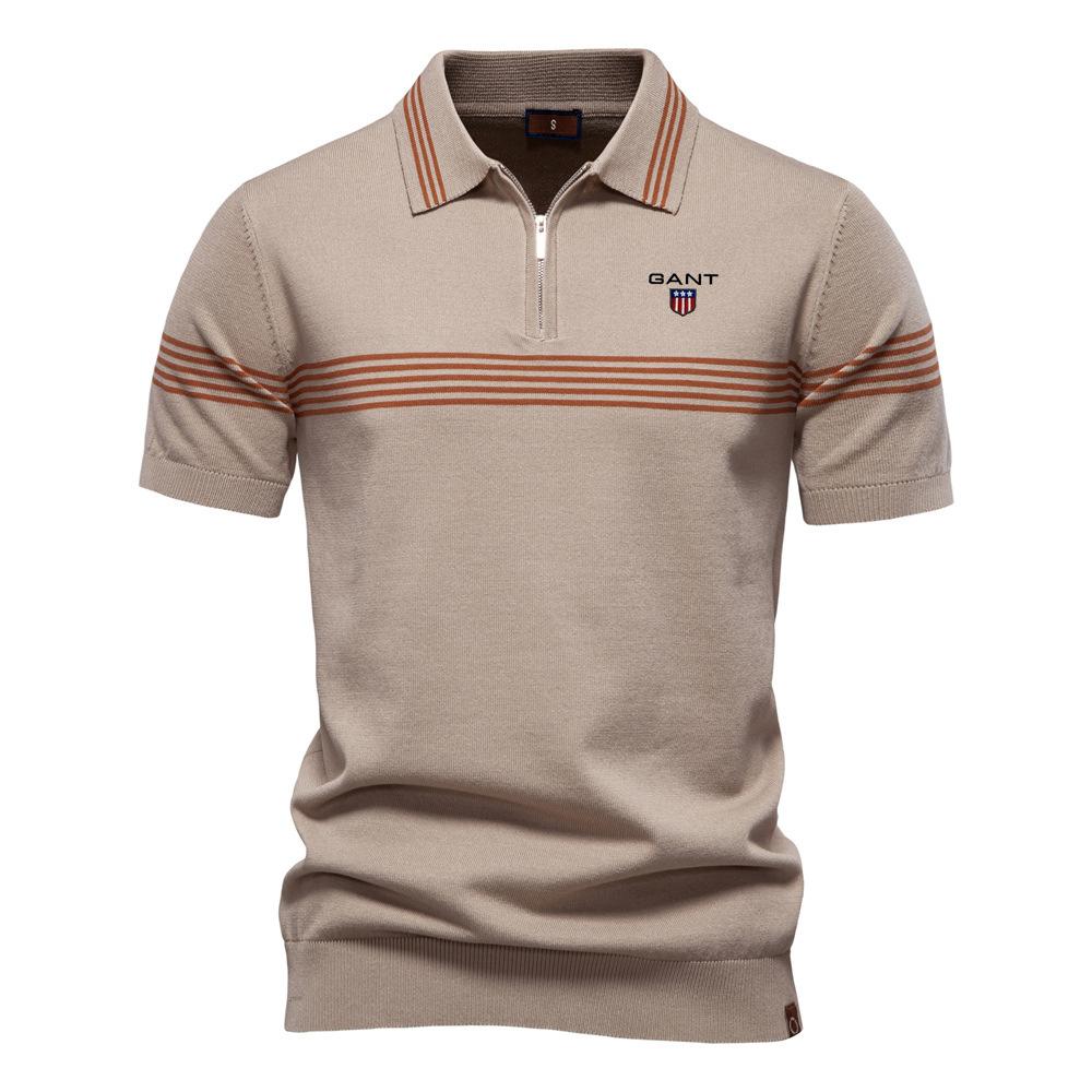 Gant 2025 Summer Embroidered New Polo Shirt Fashion Striped Men's Business Short Sleeved Top