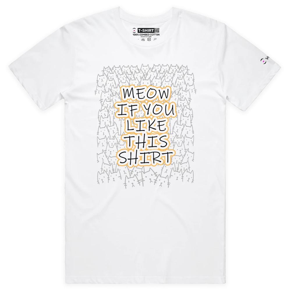 VOICEART Meow If You Like This Shirt Funny Animals Graphic Tee for Cat Owners S