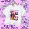 2026 Hot Movie Soft Polyester Baby Girls T Shirt Children's Clothing KPop Demon Hunters Fans Gifts Kids Clothes Fashion Casual Tops
