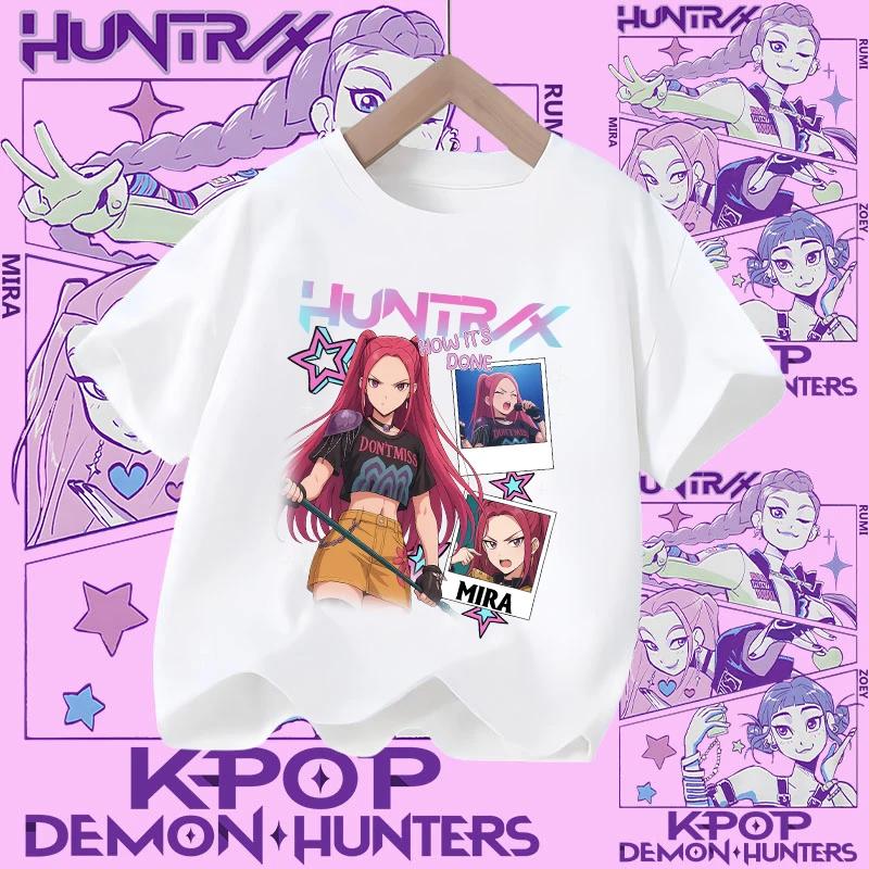 2026 Hot Movie Soft Polyester Baby Girls T Shirt Children's Clothing KPop Demon Hunters Fans Gifts Kids Clothes Fashion Casual Tops