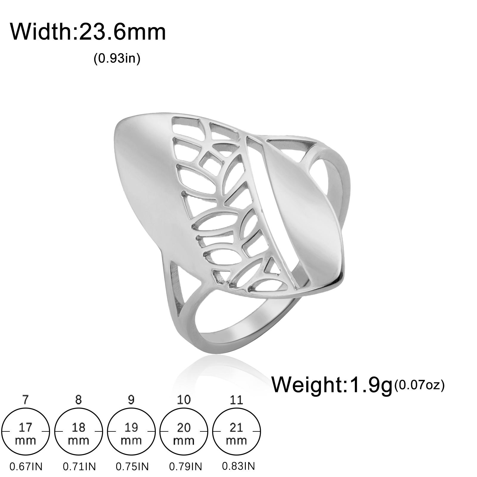

Cazador Filigree Leaves Women s Ring Stainless Steel Gold Color Jewelry Aesthetic Finger Rings Birthday Mother s Day Gift 10 серебряный