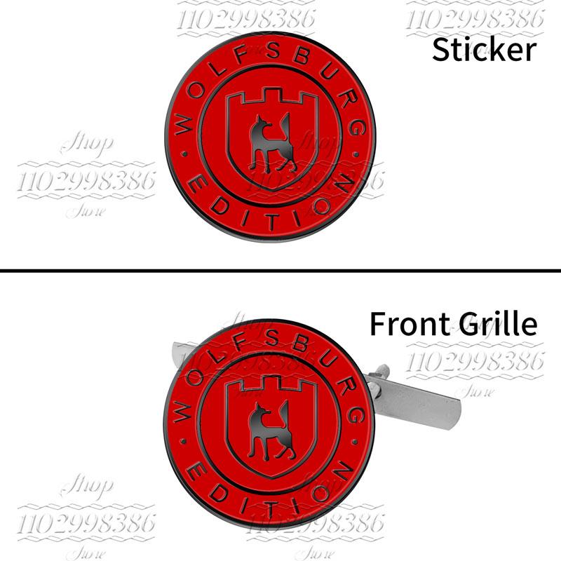 3D Metal Wolfsburg Edition Logo Front Grill Emblem Sticker For Golf Mk5 VW Passat Jetta Tiguan Polo Rear Trunk Side Fender Decor