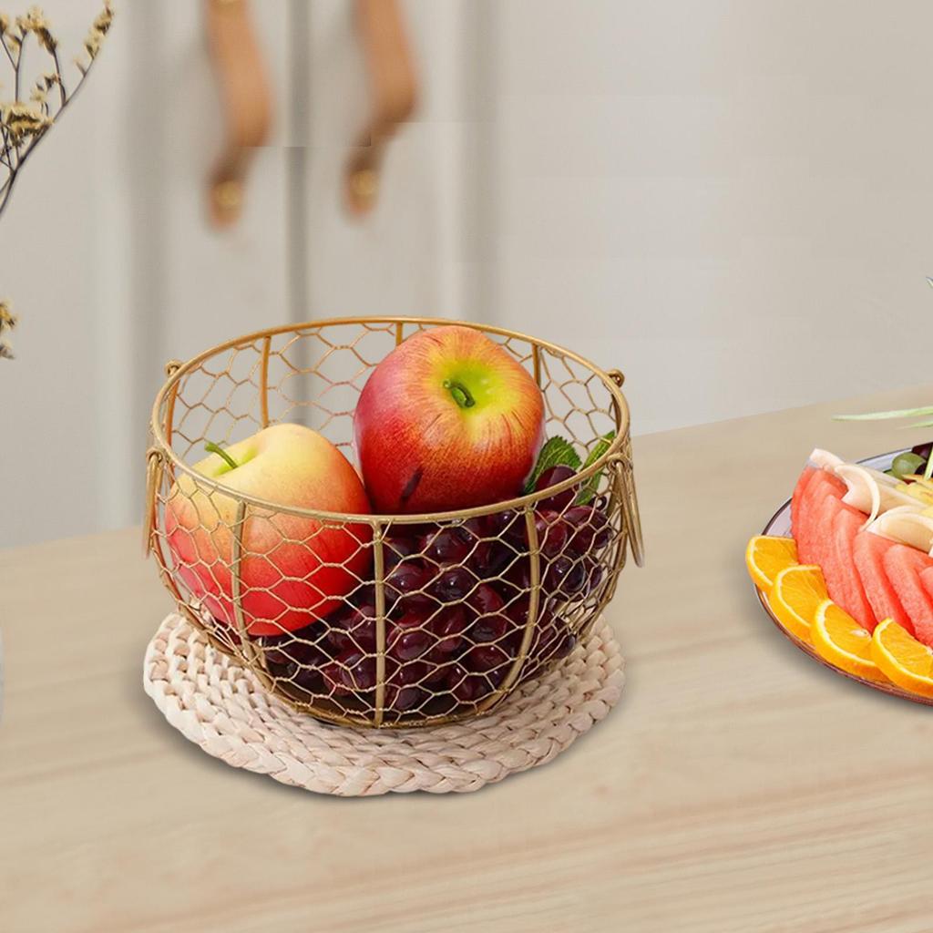 Metal Wire Egg Basket for Collecting Fresh Eggs Sturdy Versatile Egg Holder for Dining Table Kitchen Countertop Farmhouse