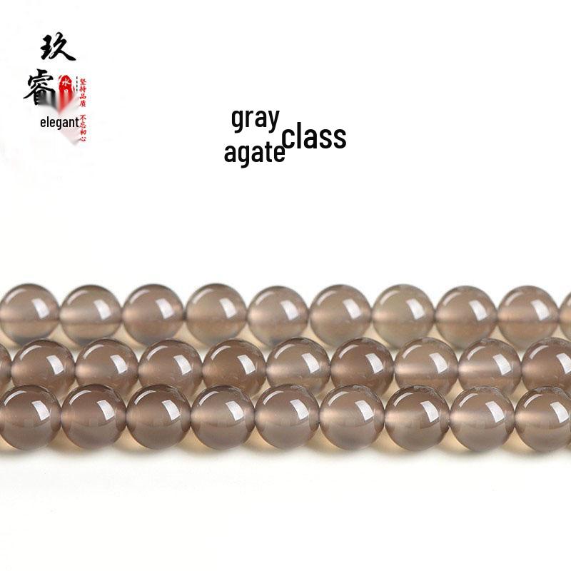 Natural 7A Grade Gray Agate Round Beads for DIY Jewelry Accessories 4mm (approx. 90 beads)