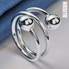 925 Sterling Silver Double Smooth 8mm Bead Ball Ring Fashionable Wedding Jewelry
