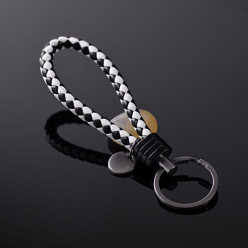 New Creative Tungsten Steel Braided Rope Keychain Leather Key Chain Handmade Doll Pendant Party Gift Small Jewelry