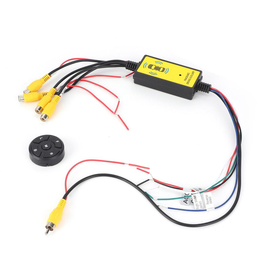 360 Degree Panoramic Video Switch Box 4‑In‑1‑Out Reversing Video Converter with Remote Control