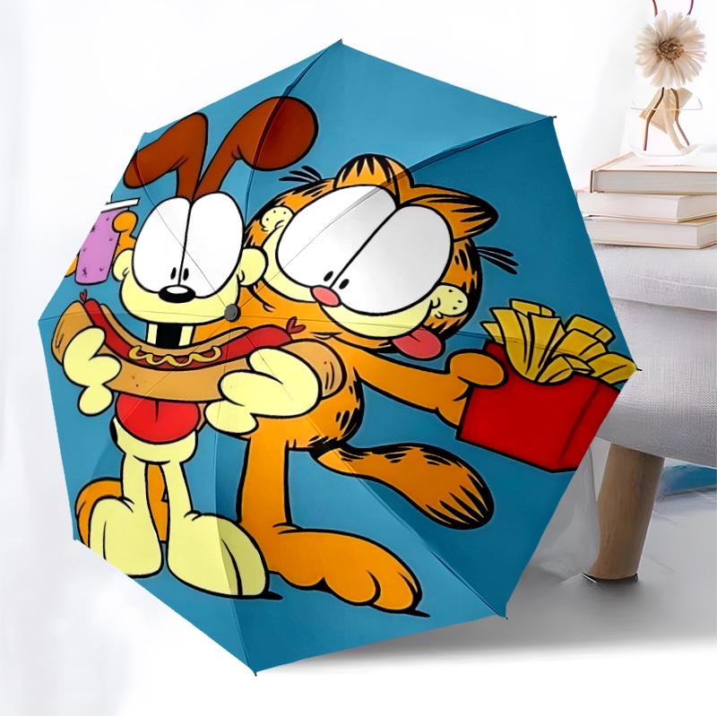 1pc Garfield Automatic Open/Close Umbrella, Lightweight Design for Everyone,Durable Canopy Yy251014047