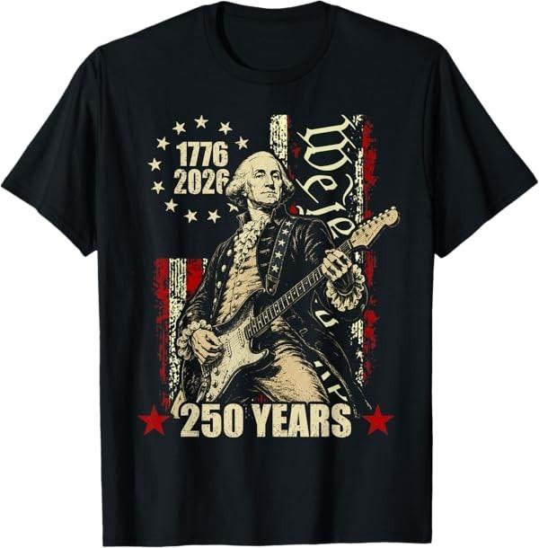 250 Years George Washington American Flag 1776-2026 July 4th T-Shirt S разноцветный