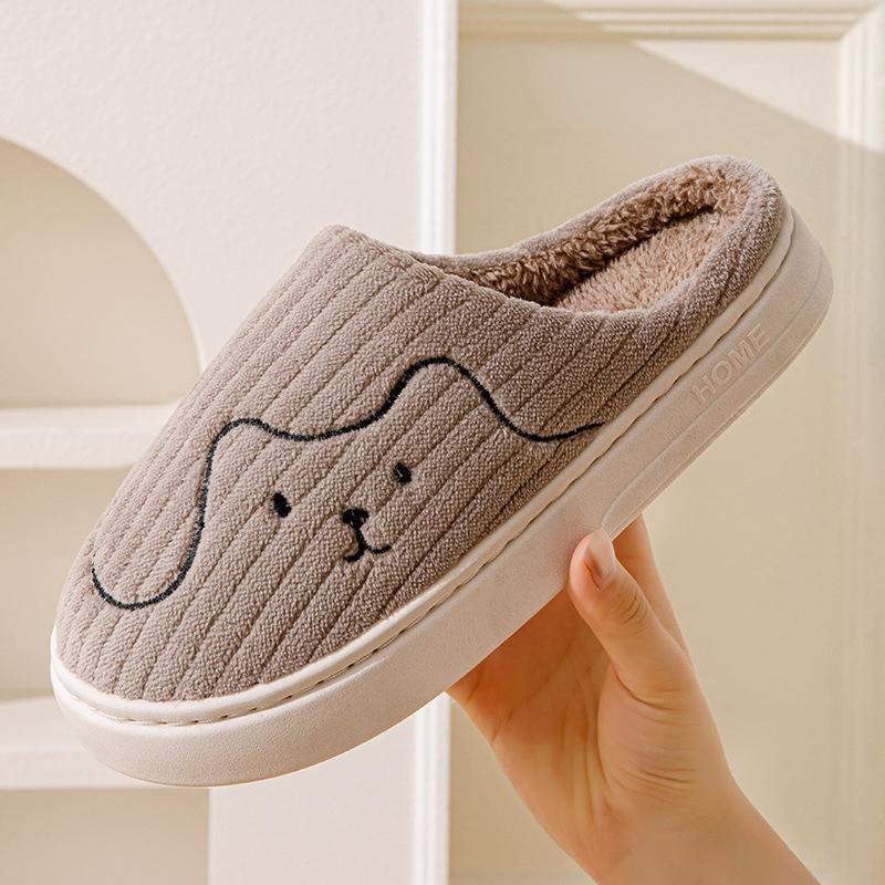 

New cotton mop winter home home indoor thickened warm non-slip breathable confinement cotton slippers women s autumn and winter size 44-45 [shoes are 1-2 sizes smaller]