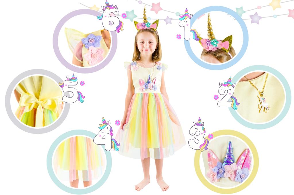 Costume for a fancy dress party, unicorn dress, Pegasus dress, fairy tale characters, size 130. Costume for a girl, unicorn outfit, size 130.