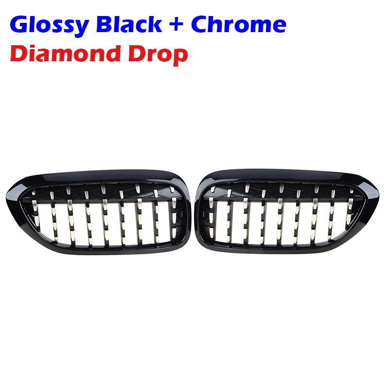 Rhyming Car Kidney Grill Diamond Drop Slat Sport Racing Eiamond Grille For BMW G30 G38 525i 528i 530i 540i 2017-2023