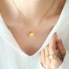 Korean Geometric Pendant Necklace: 18K Gold-Plated Titanium Steel Clavicle Chain for Women