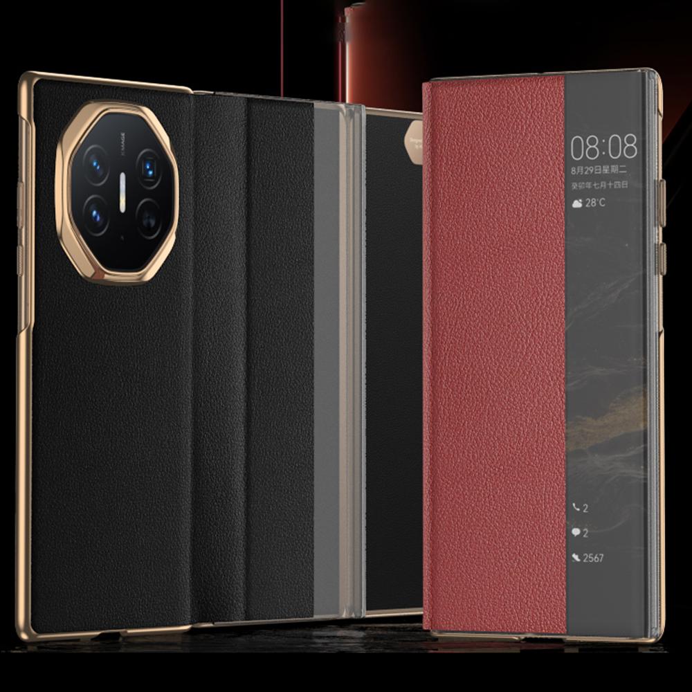 Per Huawei Mate XT Custodia Ultimate Finestra di Visualizzazione Pelle PU+PC Copertura Telefono