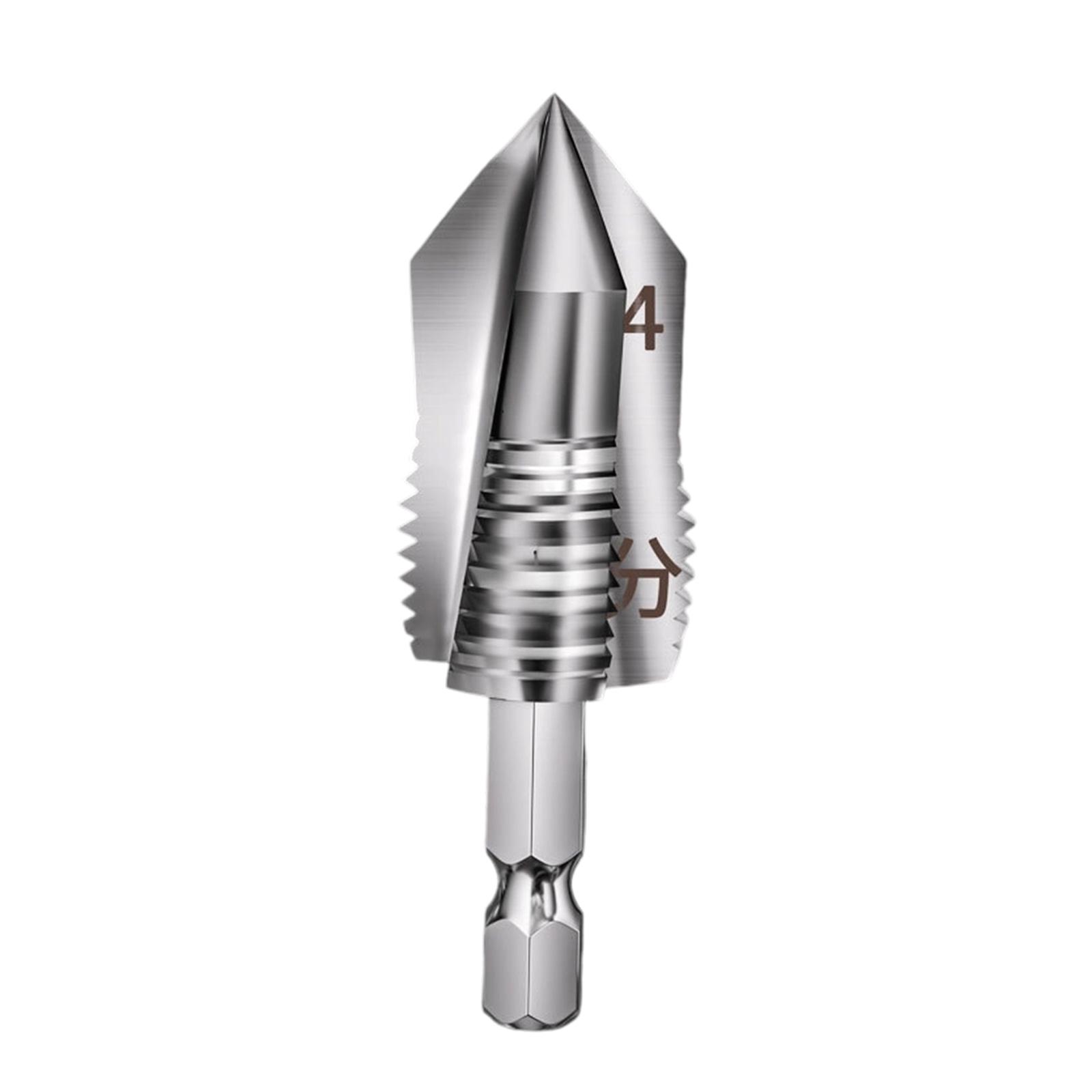 

3 in 1 Threading Tap Drill Bit with 1/4 Hexagonal Shank for Efficient Pipe Repair and Expansion in 1/2 3/4 Water Pipe 4