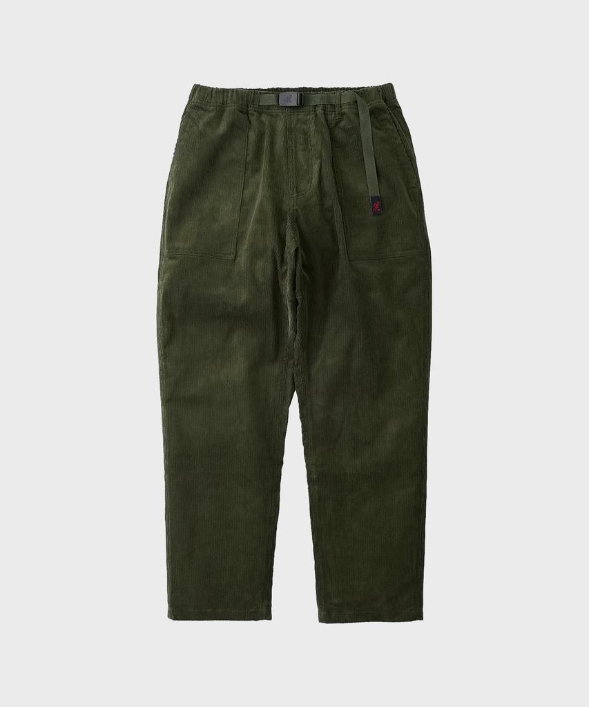 Geulamichi Loose Tapered Ridge Corduroy Pants Olive