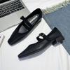 Mode Damen High Heels Mode Elegant Mary Jane Schuhe Quadratische Zehenpartie Outdoor Kleid Designer Metall Schnalle Niedrige Absätze Frühling Sommer Pumps